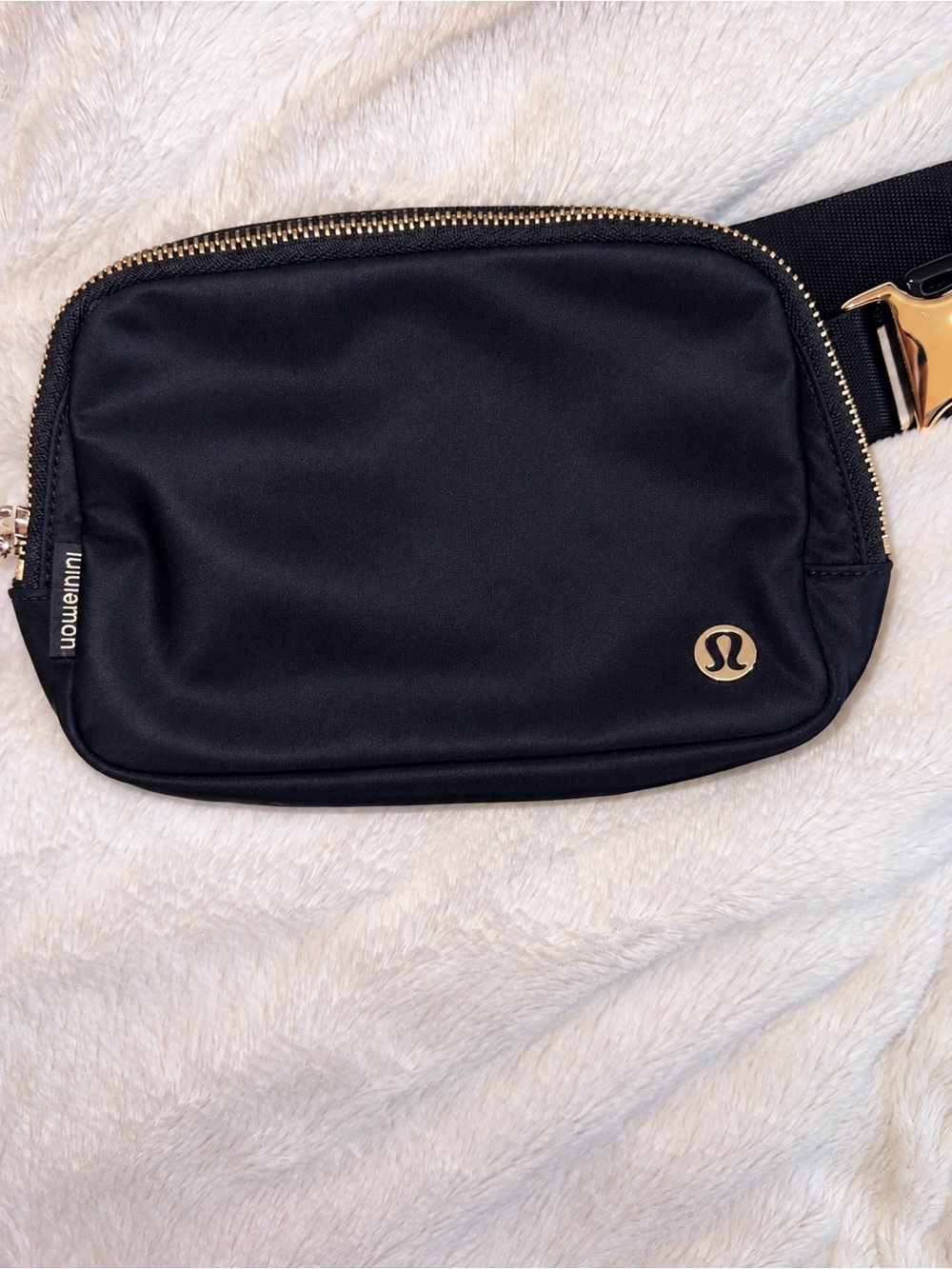 lululemon Black Waist Pack with Gold Hardware